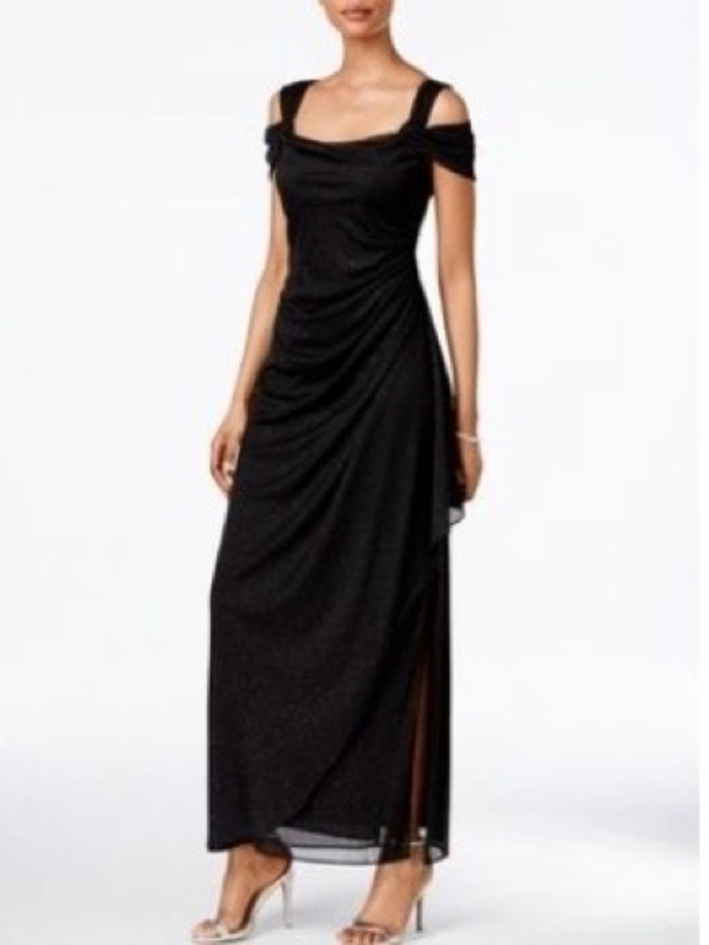 ALEX EVENINGS black shimmer formal dress